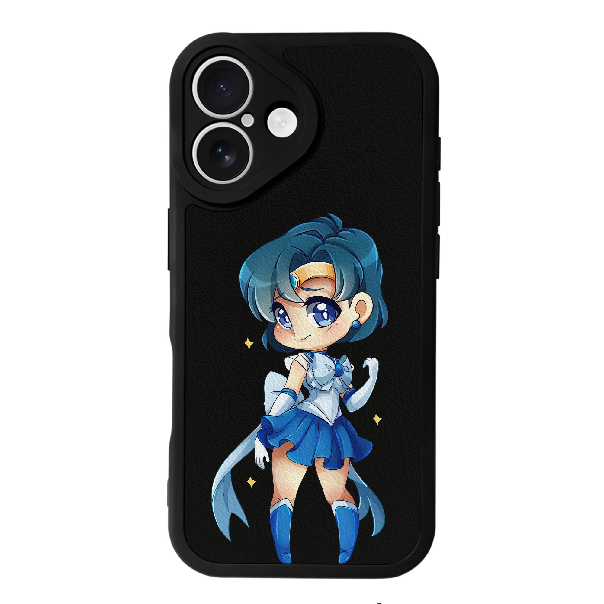 （画像用） 美少女戦士セーラームーン 水野 亜美 みずの あみ Sailor Moon Mizuno Ami 【iPhone 16シリーズ対応】シリコンスマホケース（レザー調） 材質：シリコン